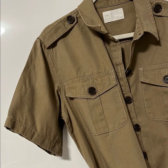 BR Limited Edition Khaki Utility Safari Romper Cotton Linen Jumpsuit, Size 12 - Picture 5 of 15